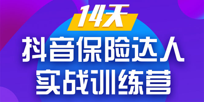 《14天抖音保险达人实战训练营》从0开始-搭建账号-拍摄剪辑-获客到打造爆款-网创资源社