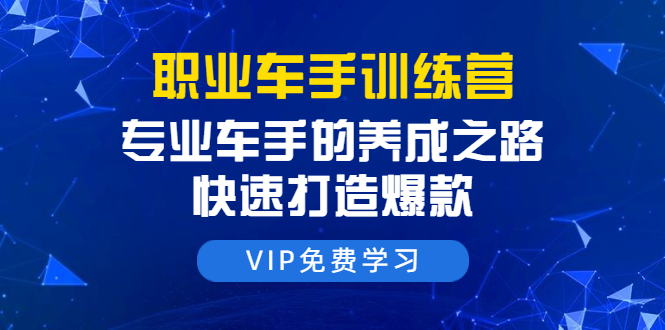 职业车手训练营：专业车手的养成之路，快速打造爆款（8节-无水印直播课）-网创资源社