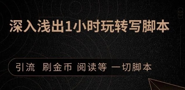 引流脚本实战课：1小时深入浅出视频实操讲解，教你0基础学会写引流脚本-网创资源社