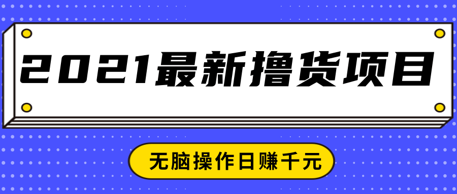 2021最新撸货项目，一部手机即可实现无脑操作轻松日赚千元-网创资源社