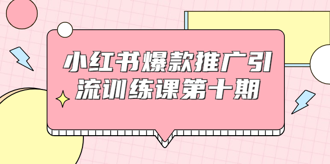 小红书爆款推广引流训练课第十期，手把手带你玩转小红书，轻松月入过万-网创资源社