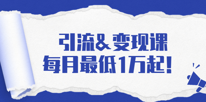 引流&变现课：分享一整套流量方法以及各个渠道收入，每月最低1万起！-网创资源社