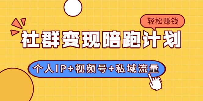 社群变现陪跑计划：建立“个人IP+视频号+私域流量”的社群商业模式轻松赚钱-网创资源社