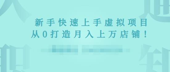 2022年虚拟项目实战指南，新手从0打造月入上万店铺-网创资源社