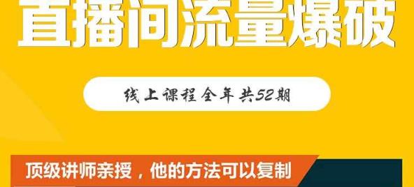 【直播间流量爆破】每周1期带你直入直播电商核心真相，破除盈利瓶颈-网创资源社