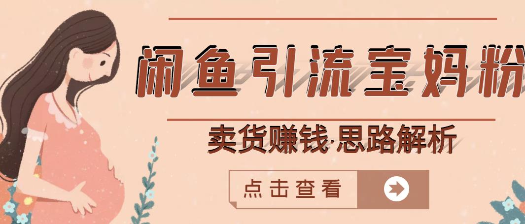 闲鱼引流宝妈粉+卖货赚钱一个月收益30000+（实操视频教程）-网创资源社