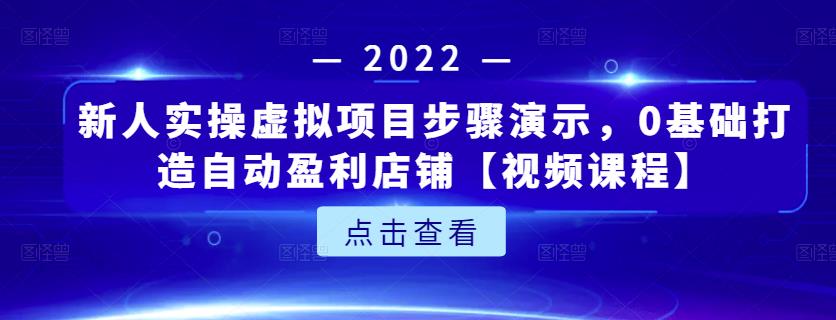 新人实操虚拟项目步骤演示，0基础打造自动盈利店铺【视频课程】-网创资源社