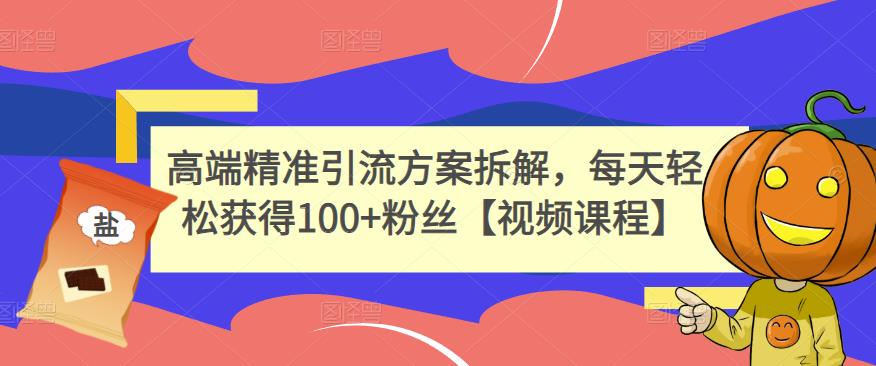 高端精准引流方案拆解，每天轻松获得100+粉丝【视频课程】-网创资源社