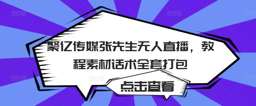 聚亿传媒张先生无人直播，教程素材话术全套打包-网创资源社