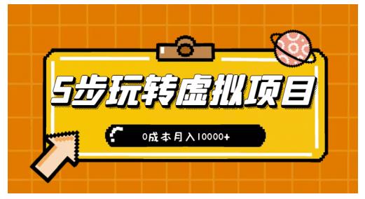 新手小白只需5步，即可玩转虚拟项目，0成本月入10000+【视频课程】-网创资源社