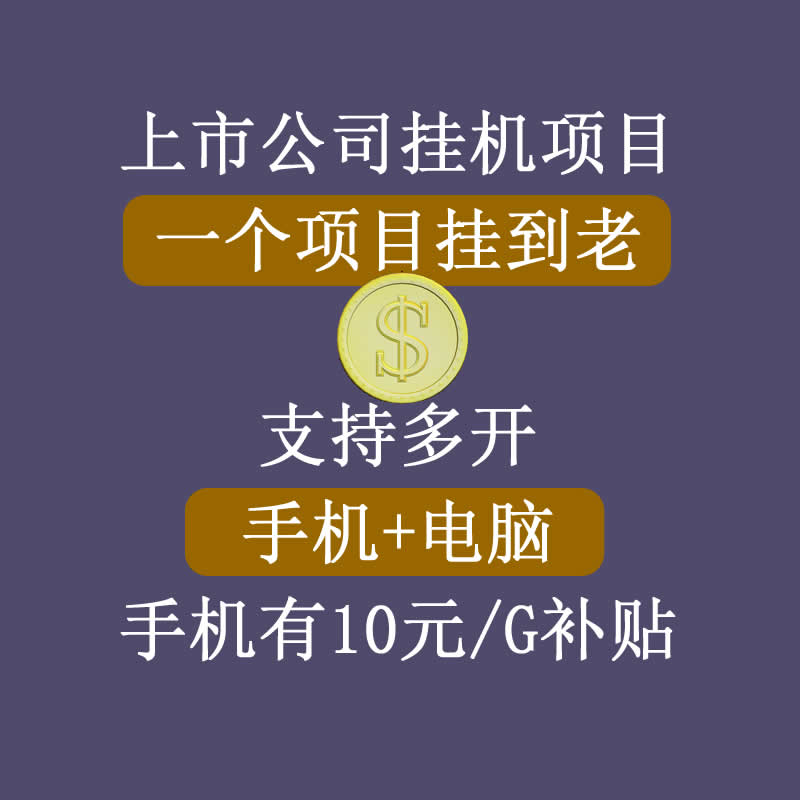 正规挂机项目，支持手机电脑一起挂，支持虚拟机多开，可以挂到老-网创资源社