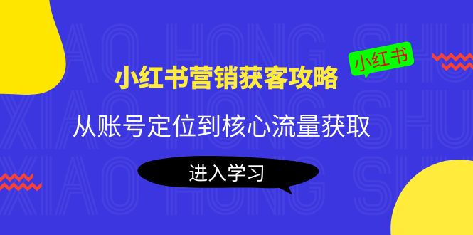 小红书营销获客攻略：从账号定位到核心流量获取，爆款笔记打造-网创资源社