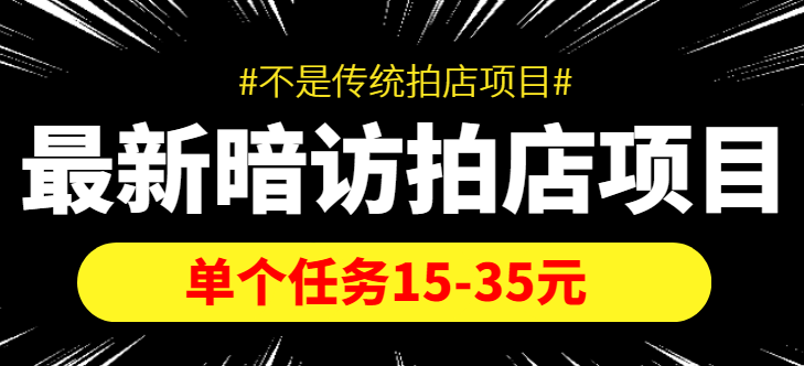 最新暗访拍店信息差项目，单个任务15-35元（不是传统拍店项目）-网创资源社