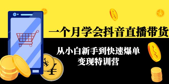 一个月学会抖音直播带货：从小白新手到快速爆单变现特训营(63节课)-网创资源社