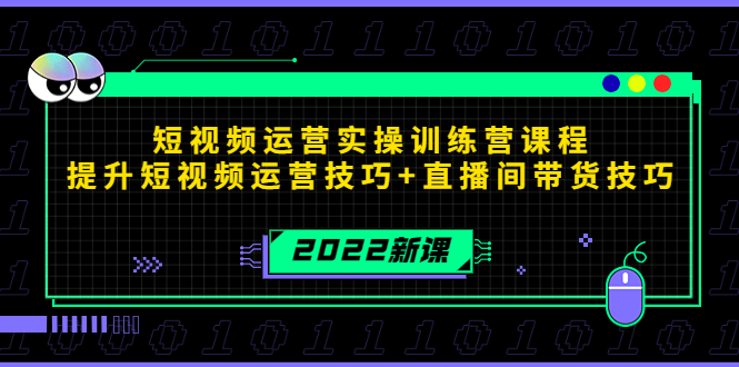 2022短视频运营实操训练营课程，提升短视频运营技巧+直播间带货技巧-网创资源社