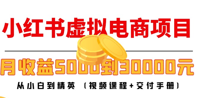 小红书虚拟电商项目：从小白到精英 月收益5000到30000 (视频课程+交付手册)-网创资源社