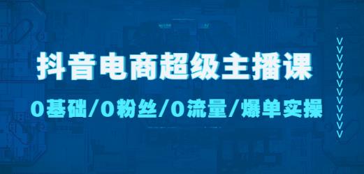 抖音电商超级主播课：0基础、0粉丝、0流量、爆单实操！-网创资源社