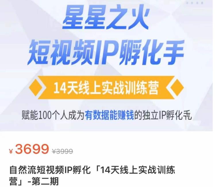 瑶瑶·自然流短视频IP孵化第二期，14天线上实战训练营，赋能100个人成为有数据能赚钱的独立IP孵化手-网创资源社