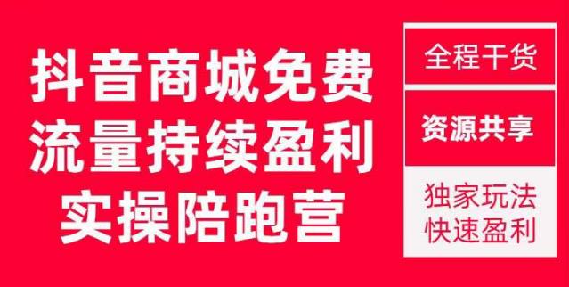 抖音商城搜索持续盈利陪跑成长营，抖音商城搜索从0-1、从1到10的全面解决方案-网创资源社