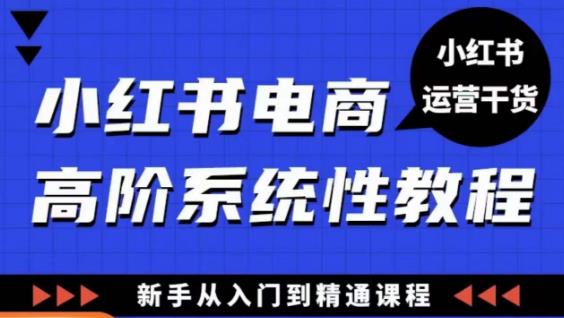 小红书电商高阶系统教程，新手从入门到精通系统课-网创资源社