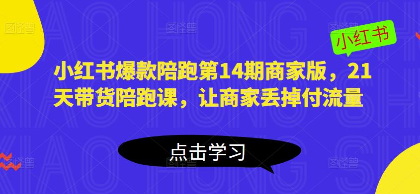 小红书爆款陪跑第14期商家版，21天带货陪跑课，让商家丢掉付流量-网创资源社