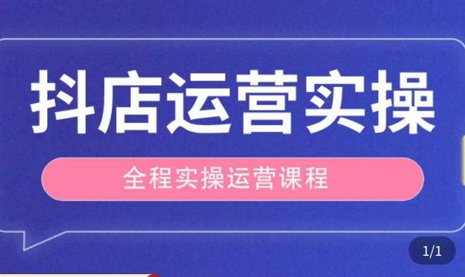 抖店运营全程实操教学课，实体店老板想转型直播带货，想从事直播带货运营，中控，主播行业的小白-网创资源社