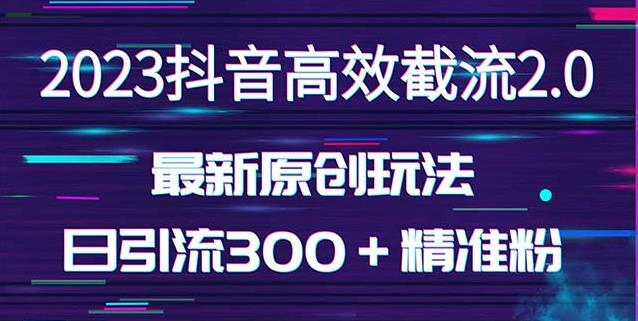 日引300＋创业粉，独家抖音高效截流2.0玩法（价值1280）-网创资源社