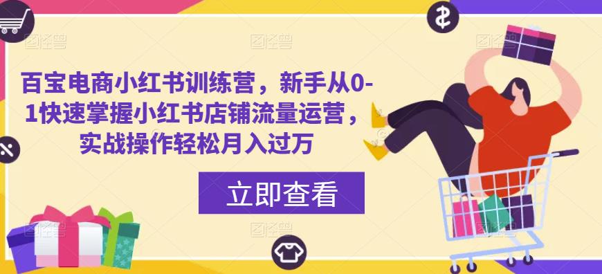 百宝电商小红书训练营，新手从0-1快速掌握小红书店铺流量运营，实战操作轻松月入过万-网创资源社