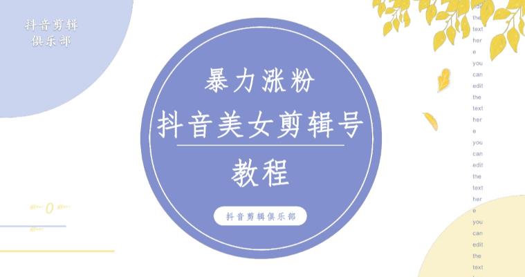 抖音快手暴力涨粉美女混剪视频教程，百分百过原创图片教程！附带违规申诉方法-网创资源社