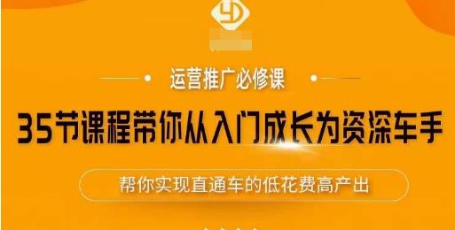 35节课程带你从入门成长为资深车手，让系统学习直通车成为可能，帮你实现直通车的低花费高产出-网创资源社