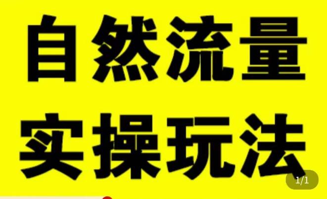 拼多多自然流量天花板，拼多多自然流的实操玩法，自然流量是怎么来的，如何开车带来自然流等知识-网创资源社