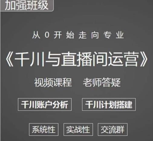 阳光哥·千川图文与直播间运营，从0开始走向专业，包含千川短视频图文、千川直播间、小店随心推-网创资源社