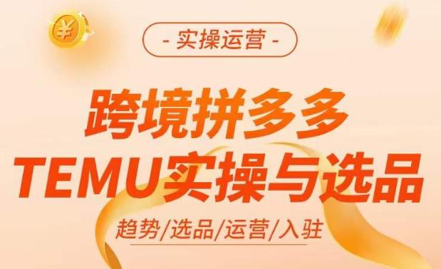 跨境拼多多TEMU实操与选品，​掌握平台运营方法技巧，选品避坑12条标准，爆款的底层思路等-网创资源社