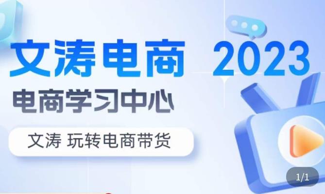 文涛电商·7天零基础自然流起号，​快速掌握店铺运营的核心玩法，突破自然展现量，玩转直播带货-网创资源社