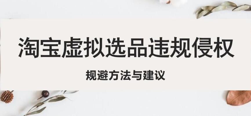 淘宝虚拟违规侵权规避方法与建议，6个部分详细讲解，做虚拟资源必看-网创资源社