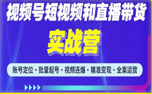 2023最新微信视频号引流和变现全套运营实战课程，小白也能玩转视频号短视频和直播运营-网创资源社