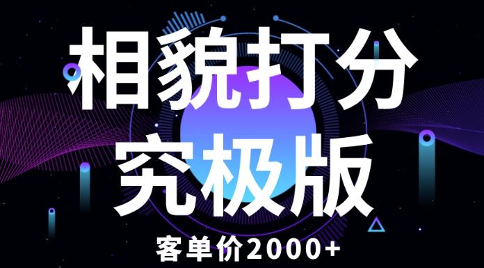 相貌打分究极版，客单价2000+纯新手小白就可操作的项目-网创资源社