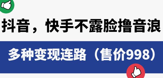 抖音快手不露脸撸音浪项目，多种变现连路（售价998）-网创资源社