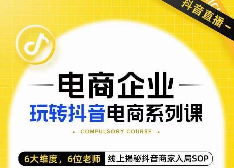 玺承·电商企业玩转抖音电商系列课，6大维度，6位老师，线上揭秘抖音商家入局SOP-网创资源社