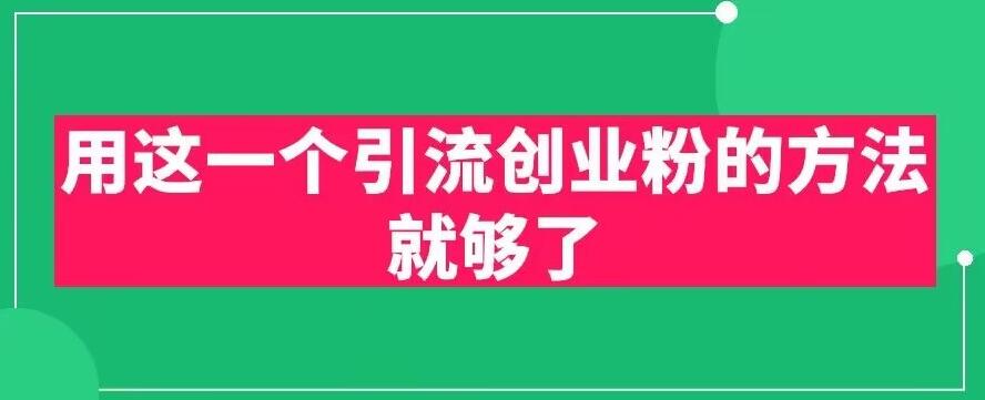 用这一个引流创业粉的方法就够了，PPT短视频引流创业粉【揭秘】-网创资源社