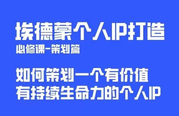 埃德蒙普通人都能起飞的个人IP策划课，如何策划一个优质个人IP-网创资源社