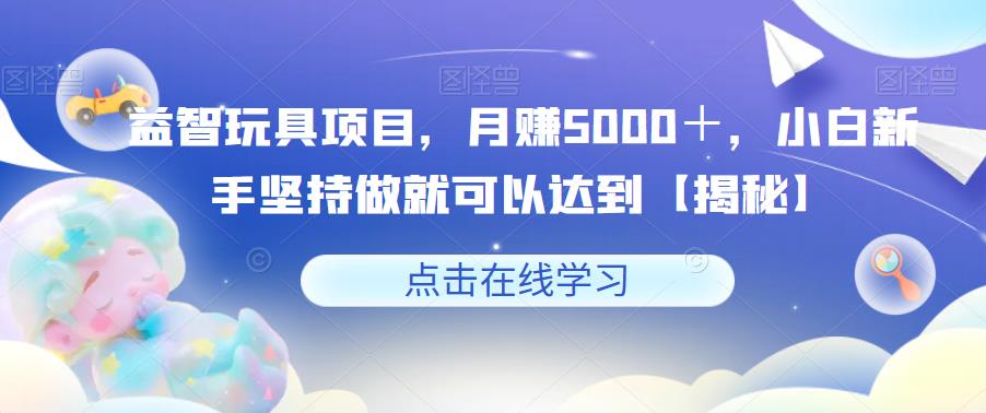 益智玩具项目，月赚5000＋，小白新手坚持做就可以达到【揭秘】-网创资源社