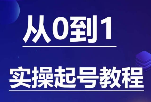 石野·小白起号实操教程，​掌握各种起号的玩法技术，了解流量的核心-网创资源社