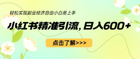 小红书精准引流，小白日入600+，轻松实现副业经济自由（教程+1153G资源）-网创资源社