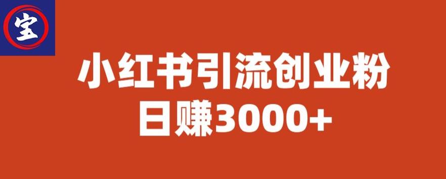 宝哥小红书引流创业粉，日赚3000+【揭秘】-网创资源社