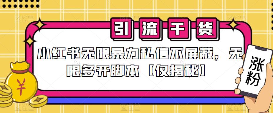 小红书无限暴力私信不屏蔽，无限多开脚本【仅揭秘】-网创资源社