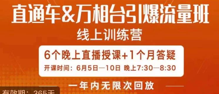 直通车&万相台引爆流量班，6天打通你开直通车·万相台的任督二脉-网创资源社