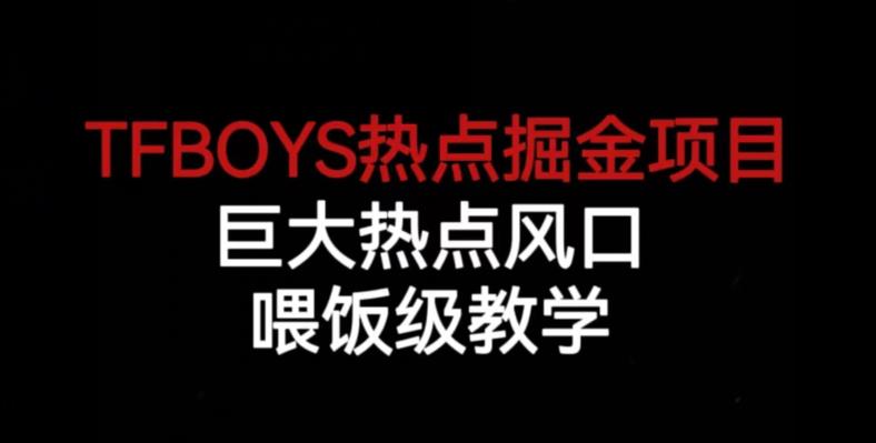 TFBOYS热点掘金项目，巨大热点风口，喂饭级教学-网创资源社