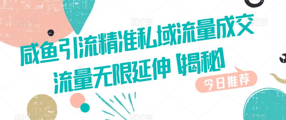 咸鱼引流精准私域流量成交流量无限延伸【揭秘】-网创资源社