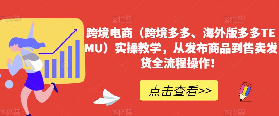 跨境电商（跨境多多、海外版多多TEMU）实操教学，从发布商品到售卖发货全流程操作！-网创资源社